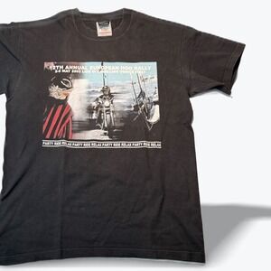 Vintage 2002 Harley Davidson T-Shirt European HOG Rally Venice Italy Mens Medium